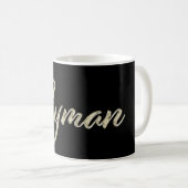 Tasse café tasse thé Ayman nom blanc or (Devant droit)