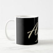 Tasse café tasse thé Ayman nom blanc or (Gauche)