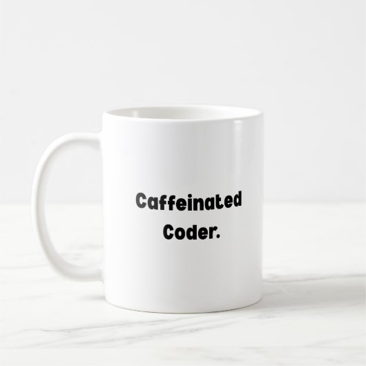 Tasse Caffeinated Coder – Cadeau drôle pour les pr (Gauche)