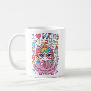 Tasse calculatrice licorne mignonne J'adore les ma
