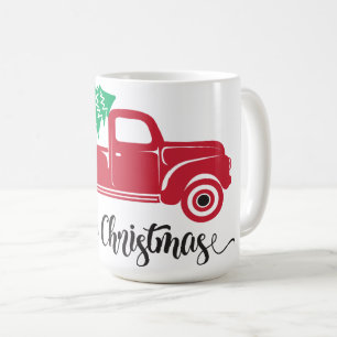 Tasse Camion Rouge Joyeux Noël Fêtes de fin d'an