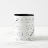 Tasse - cannelure avec la musique de feuille (Centre)