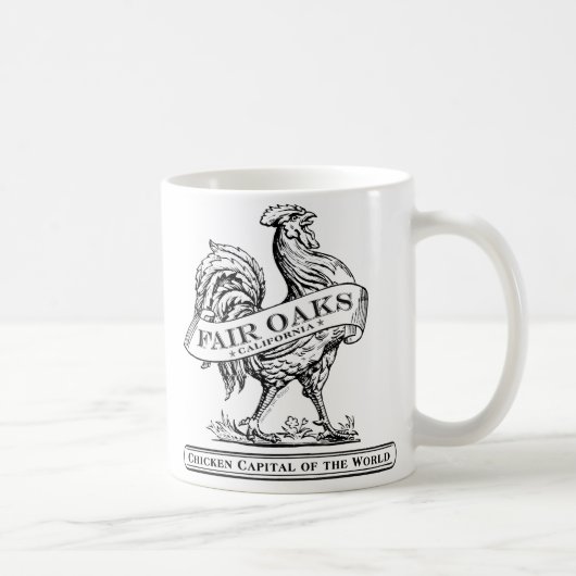Tasse capitale de poulet blanche/noir (Droite)