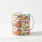 Tasse Capybara Bloom – Vibes Mignonnes (Devant droit)