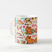 Tasse Capybara Bloom – Vibes Mignonnes (Devant gauche)