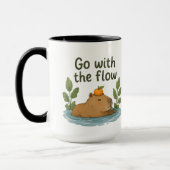 Tasse Capybara « Suivre le courant » – Douce et dé (Gauche)