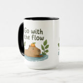 Tasse Capybara « Suivre le courant » – Douce et dé (Devant gauche)