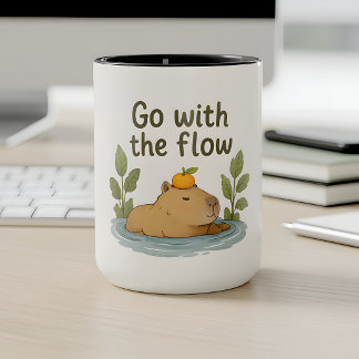 Tasse Capybara « Suivre le courant » – Douce et dé