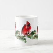 Tasse cardinale rouge d'aquarelle "de coeur (Centre)