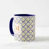 Tasse carrée en mosaïque à motif de carreaux de fa (Devant gauche)
