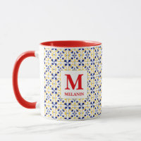 Tasse carrée en mosaïque à motif de carreaux de fa