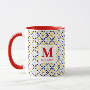 Tasse carrée en mosaïque à motif de carreaux de fa