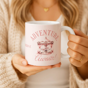 Tasse carrousel personnalisée "L'aventure vous att