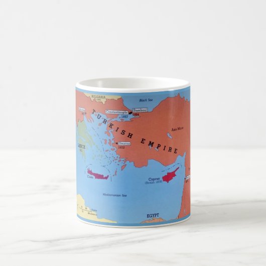 Tasse Carte Colorée de l'Empire Turc (Centre)