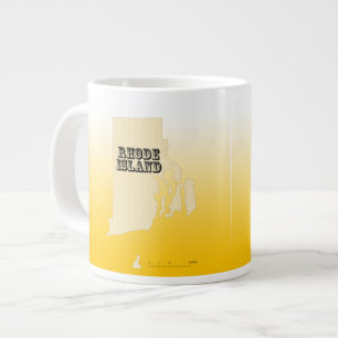 Tasse - Carte de l'État de Rhode Island avec ville
