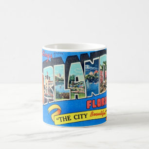 Tasse carte postale de bienvenue vintage d'Orlando