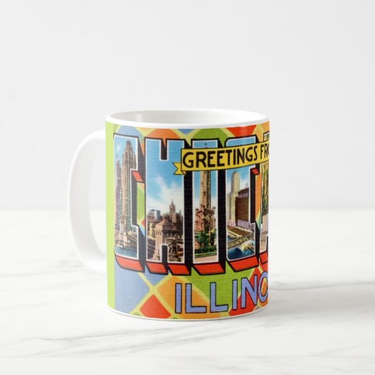 Tasse carte postale de Chicago (Devant gauche)