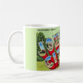 Tasse carte postale de salutations Johnson City TN (Gauche)