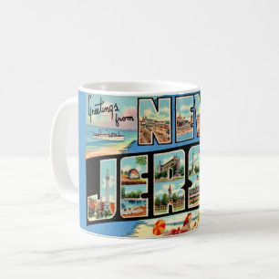 Tasse carte postale vintage de bienvenue au New Je