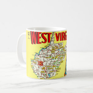 Tasse Carte Rétro de Virginie Occidentale
