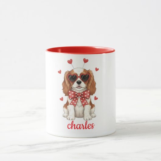 Tasse Cavalier King Charles chien Saint-Valentin 2 (Centre)