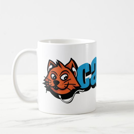 Tasse CD de chat bleu de logo (Gauche)