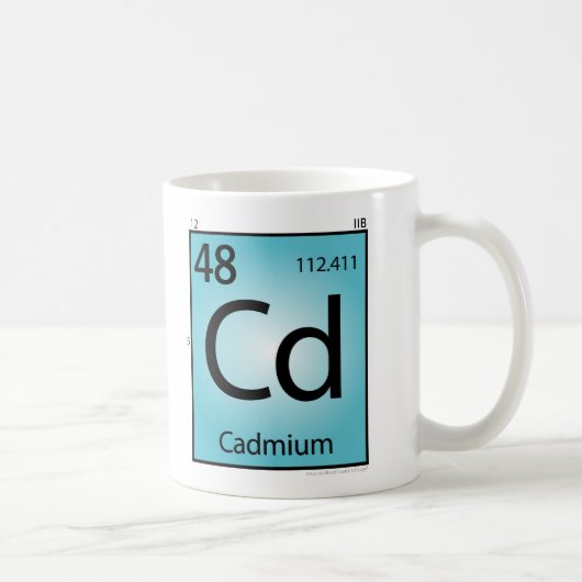Tasse (Cd) d'élément de cadmium (Droite)