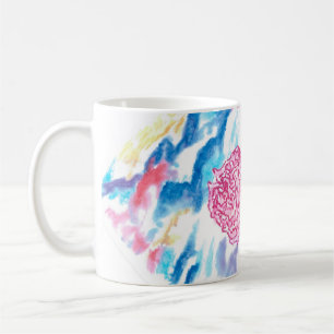 Tasse céleste de monogramme de conception de rose