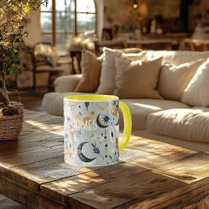 Tasse céleste personnalisée Boho Chic - Nom Photo