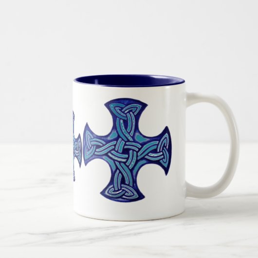 Tasse celtique bleue de noeud (Droit)