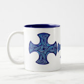 Tasse celtique bleue de noeud (Gauche)