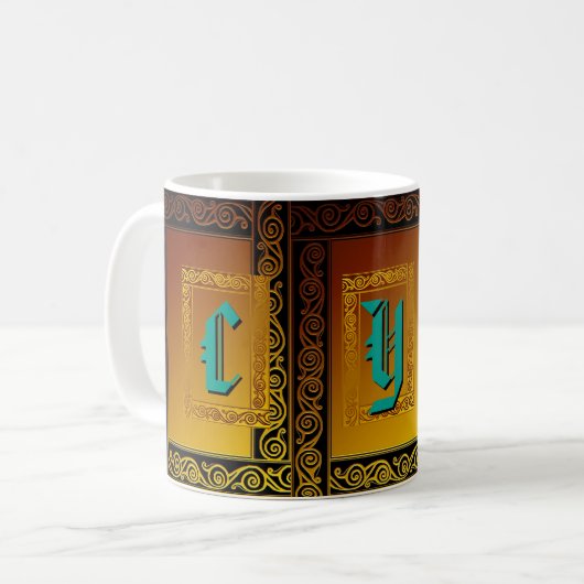 Tasse celtique faite sur commande d'initiales (Devant gauche)