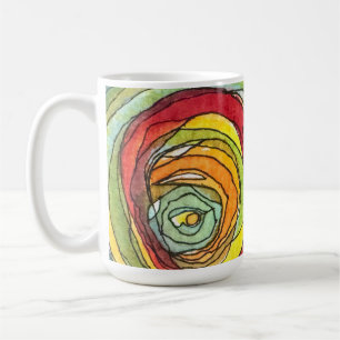Tasse Cercles Art Ligne Encre et Aquarelle