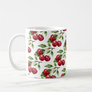 Tasse cerises aquarelle récolte douce