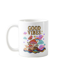 Tasse Champignon Good Vibes ,Tasse Café Arc-en-cie