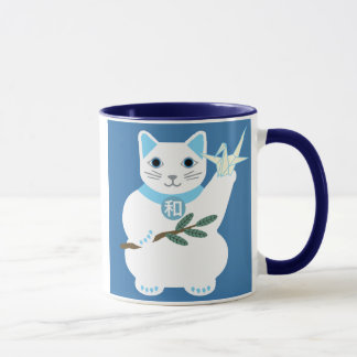 Tasse chanceuse de chat de paix