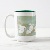 Tasse chanceuse de lapins (vert) (Gauche)