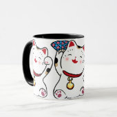 Tasse chanceuse de Maneki Neko de chat (Devant gauche)