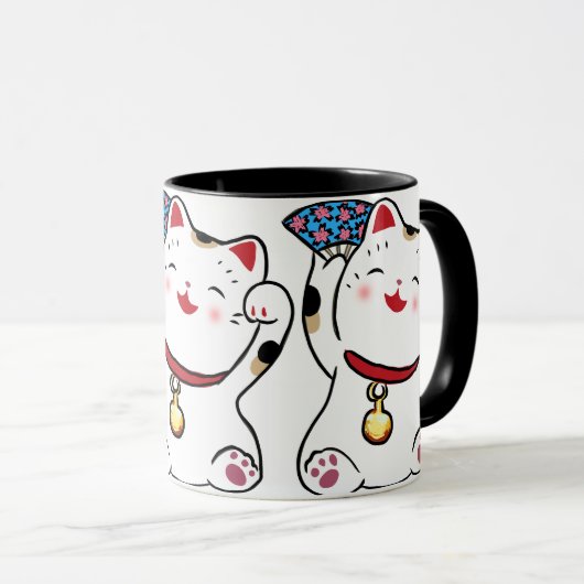 Tasse chanceuse de Maneki Neko de chat (Devant droit)