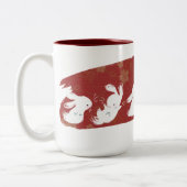 Tasse chanceuse de traçage de lapins (rouge) (Gauche)
