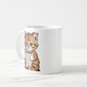 Tasse Chat Café ☕🐱 – Joli Chat avec Design Café (Devant gauche)