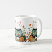 Tasse Chat d'Automne avec Écharpe Confortable (Devant droit)
