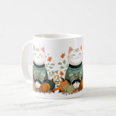 Tasse Chat d'Automne avec Écharpe Confortable (Devant gauche)