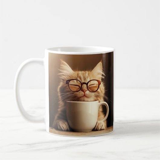 Tasse Chat Drôle - Moment Café (Gauche)
