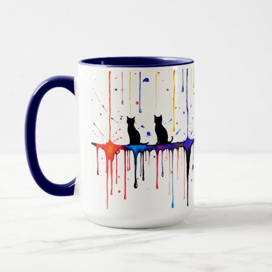 Tasse Chat Éclaboussure Artistique (Gauche)