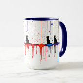 Tasse Chat Éclaboussure Artistique (Devant droit)