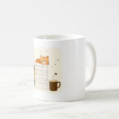 Tasse Chat Endormi sur Pile de Livres (Devant droit)