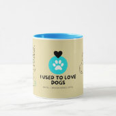 Tasse chat marron olive et bleu moderne  (Centre)
