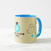 Tasse chat marron olive et bleu moderne  (Devant droit)