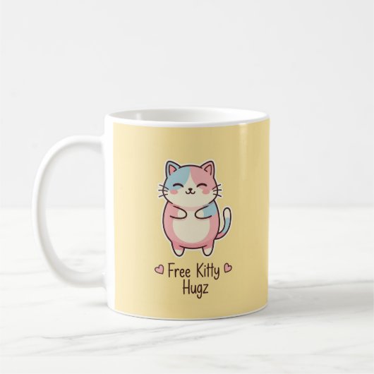 Tasse Chat Mignon Kawaii Hugz Gratuits (Gauche)
